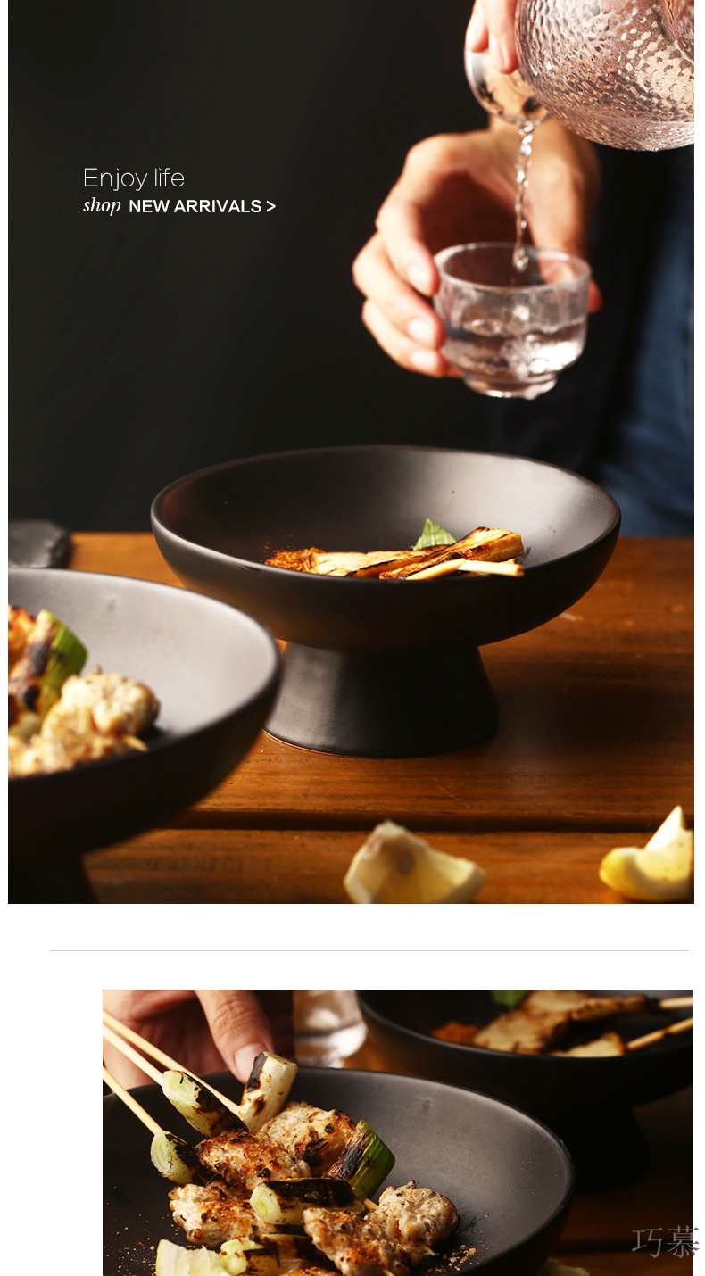 Qiao mu creative Japanese ceramics high dish home snack dish restaurant dish pastry dishes dessert dish bowl
