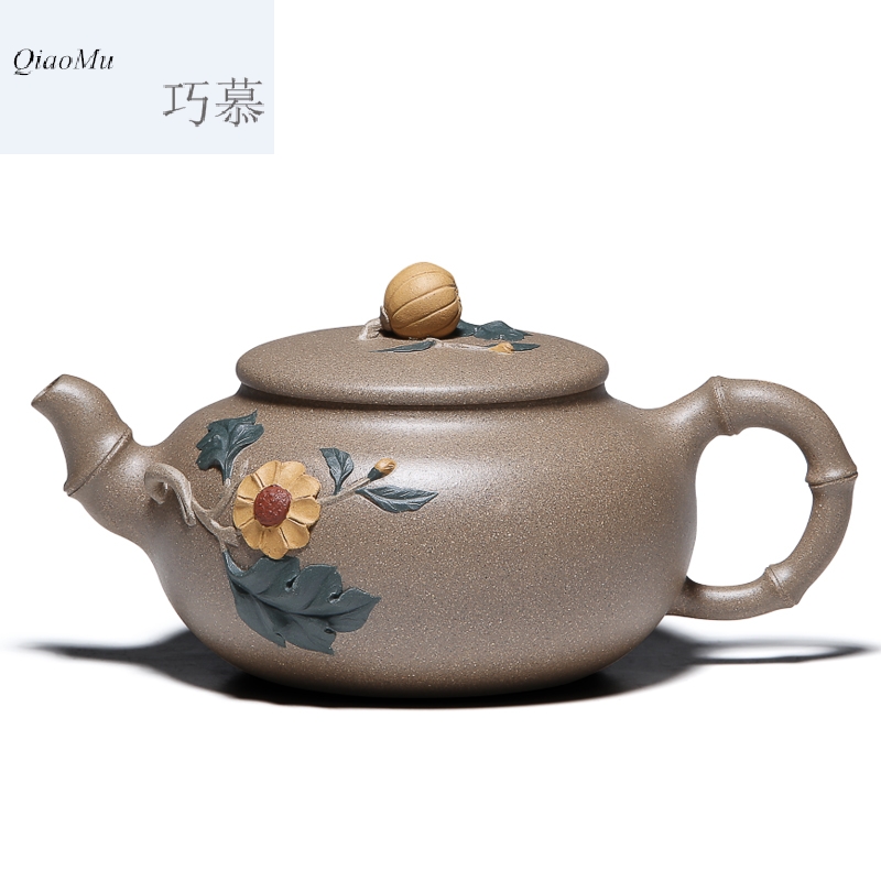 Qiao mu HM yixing famous pure manual the qing period of mud are it nutmeg QiaoTou household kung fu teapot tea set