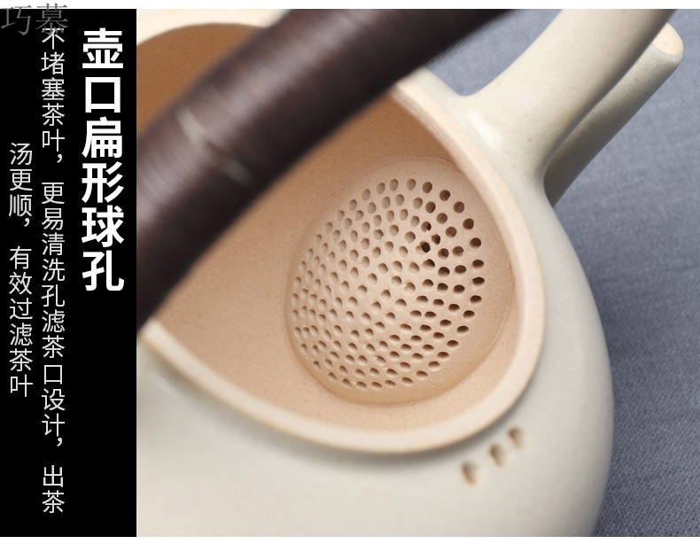 Qiao mu boiling pot of jingdezhen ceramic household kettle single gray clay pot regimen pot pot TaoMingTang vegetation