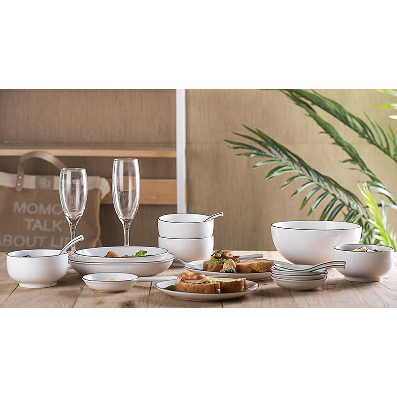 Qiao mu MLJ dishes suit household ceramic bowls of contracted dishes combine rice bowls ipads plate combination dishes