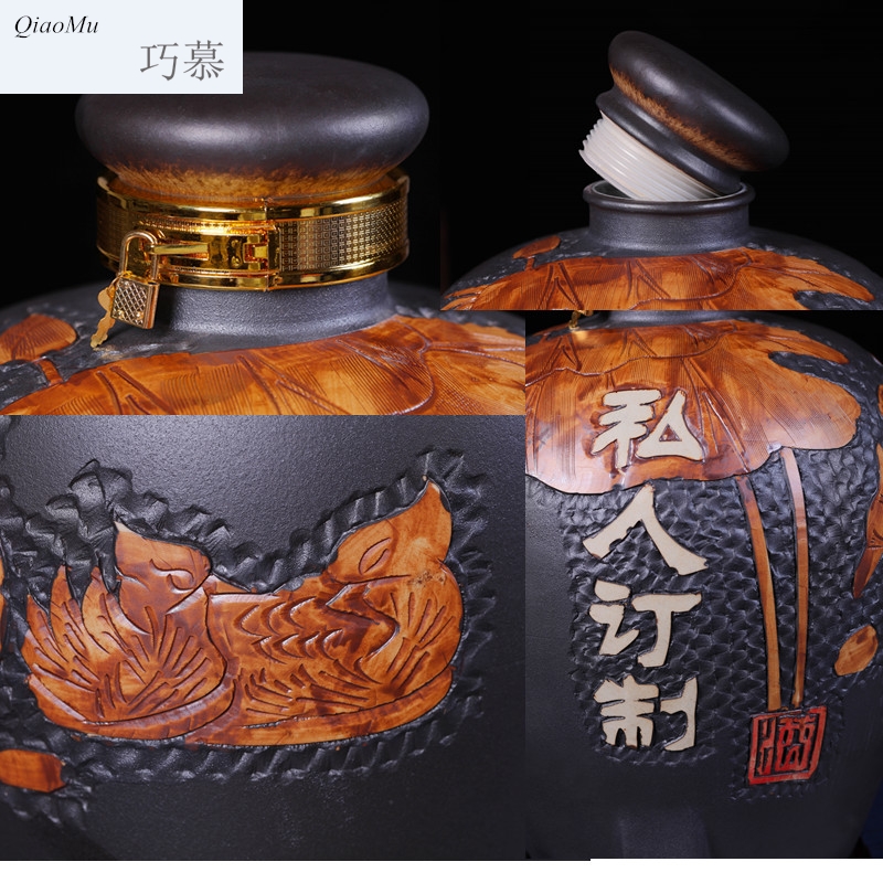 Qiao mu jingdezhen jar empty bottle ceramic 30 jins 50 jins mercifully it manually jars hip home wine