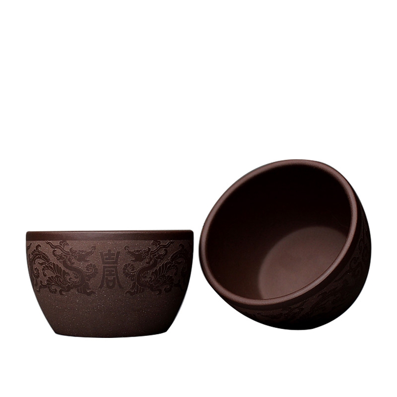 Qiao mu MY yixing purple sand cup all manual small tea cup classic sample tea cup bowl kung fu tea cups of tea