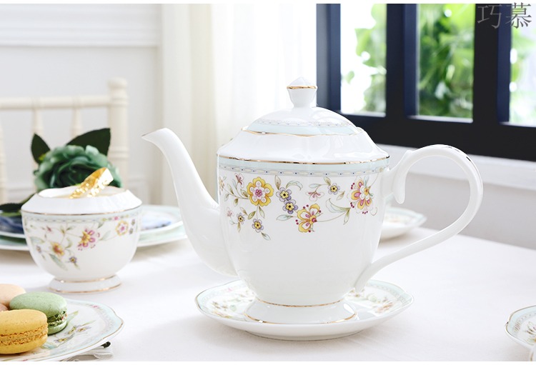 Qiao mu English afternoon tea tea set ipads porcelain dessert dish plate ceramic European - style home plate