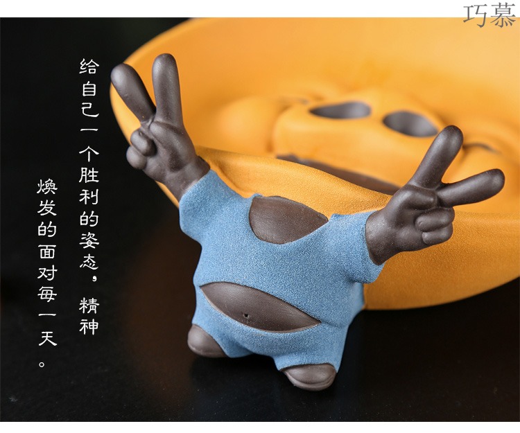 Qiao mu tea with parts thousand "chatoyancy sand ceramic ashtray home hotel office furnishing articles tea play a pet