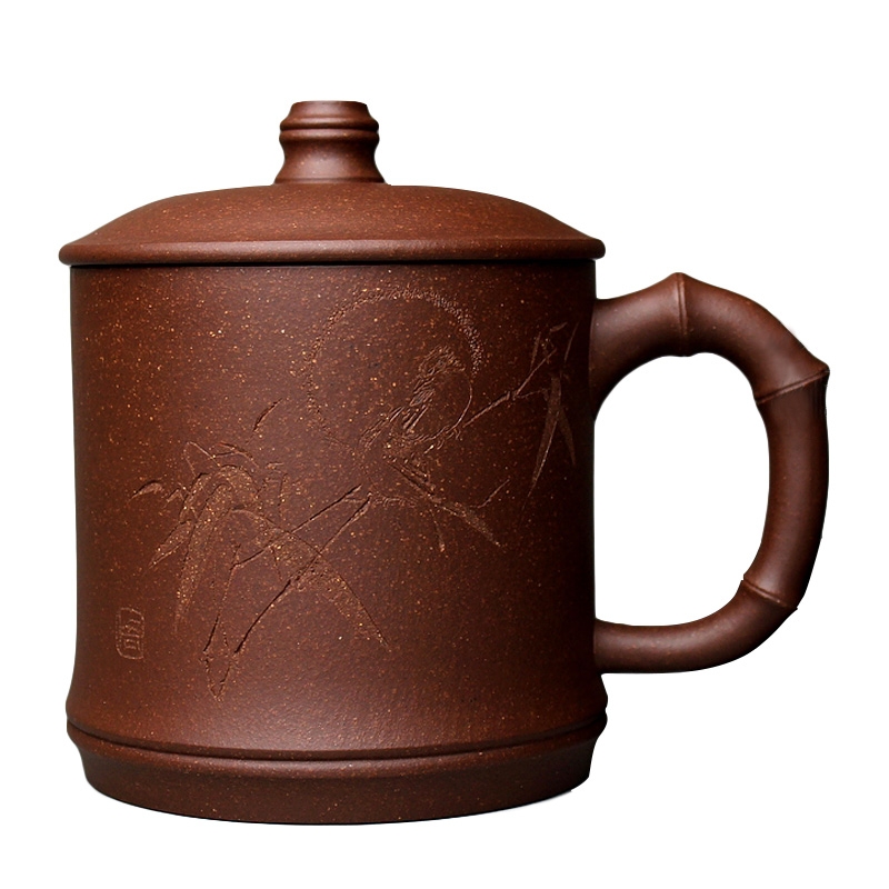 Qiao mu MY yixing purple sand cup all pure manual famous xiao - Ming zhou authentic tea cups with cover glass suits for lettering package