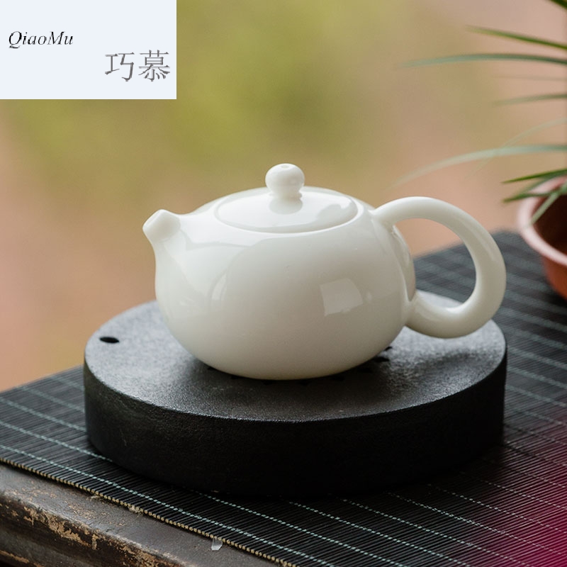 Qiao mu black ceramic POTS bearing archaize paper - cut patterns of small ceramic tea set water dry tea 's manual coarse ceramic POTS