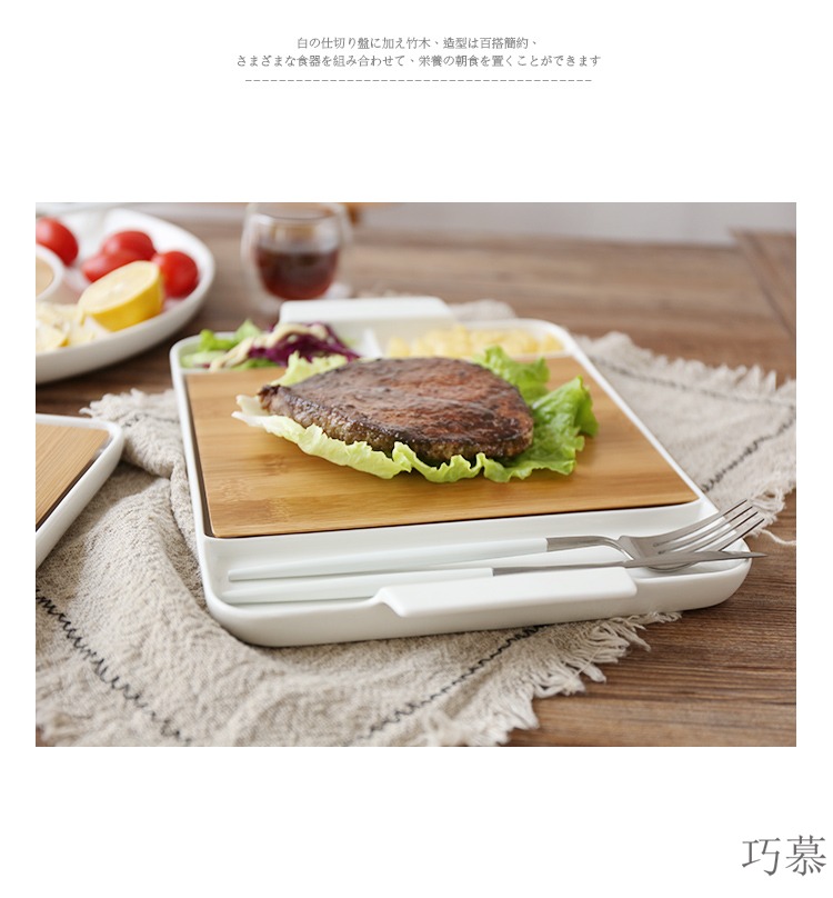 Qiao mu creative ceramic bamboo frame of bread plate breakfast dish children fruit bowl beef dish sushi plate of fruit tray