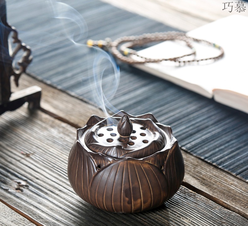 Qiao mu ceramic aroma stove censer archaize indoor ta home plate present tea accessories for Buddha