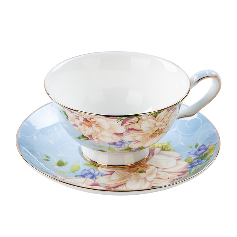 Qiao mu European - style coffee cup suit household take teaspoons of afternoon tea tea set ceramic English home 3 cups set