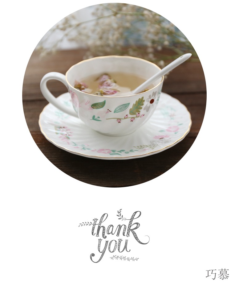 Qiao mu European high ipads porcelain fine ceramic coffee cups and saucers suit small broken flower of rural wind English afternoon tea cups