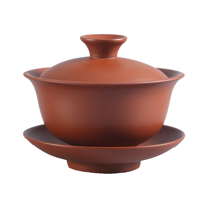 Qiao mu ore purple purple clay tureen kung fu tea set three tea bowl to bowl worship CPU interface spare parts for a cup of tea