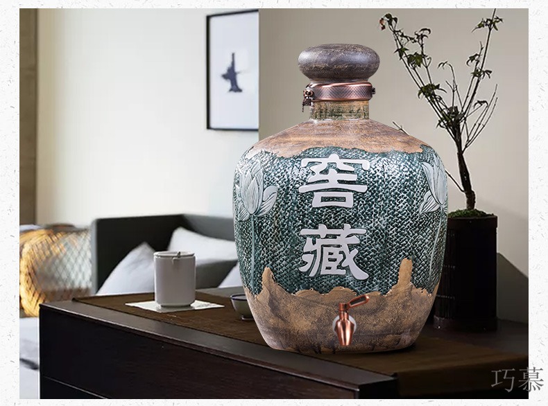 Qiao mu jingdezhen ceramic antique big jars it 100 jins domestic sealed mercifully wine cellar liquor jar