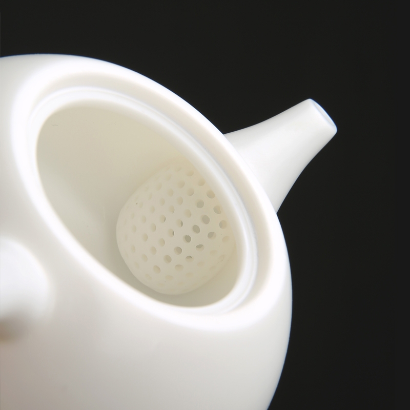 Qiao mu dehua white porcelain ceramic teapot single pot kung fu tea set domestic ivory white jade porcelain teapot high pot by hand