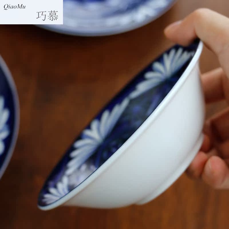 People eat Japanese ceramics tableware plate for a home opportunely large western food steak plate surface pasta snacks
