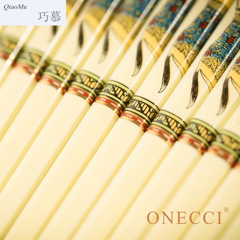 Qiao mu suit household European charger ivory yellow ipads porcelain ceramic chopsticks 10 pairs of family Qiao longed for a wedding gift
