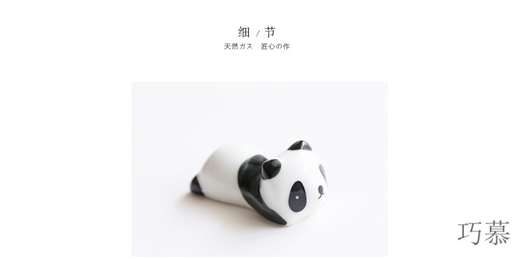 Qiao mu creative ceramic and chopsticks pillow chopsticks chopsticks frame cartoon panda chopsticks chopsticks holder of kitchen utensils supplies