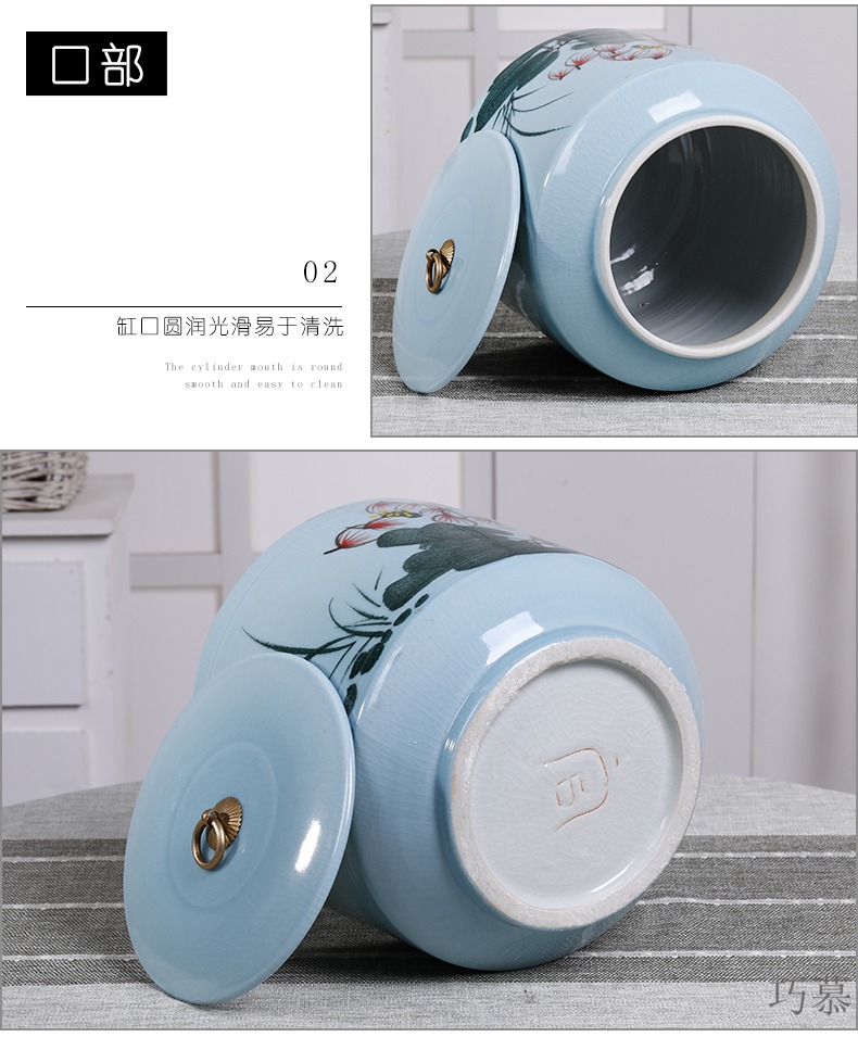 Longed for jingdezhen ceramic ice to crack the home opportunely/barrel of flour storage box cylinder barrel rice moisture storage