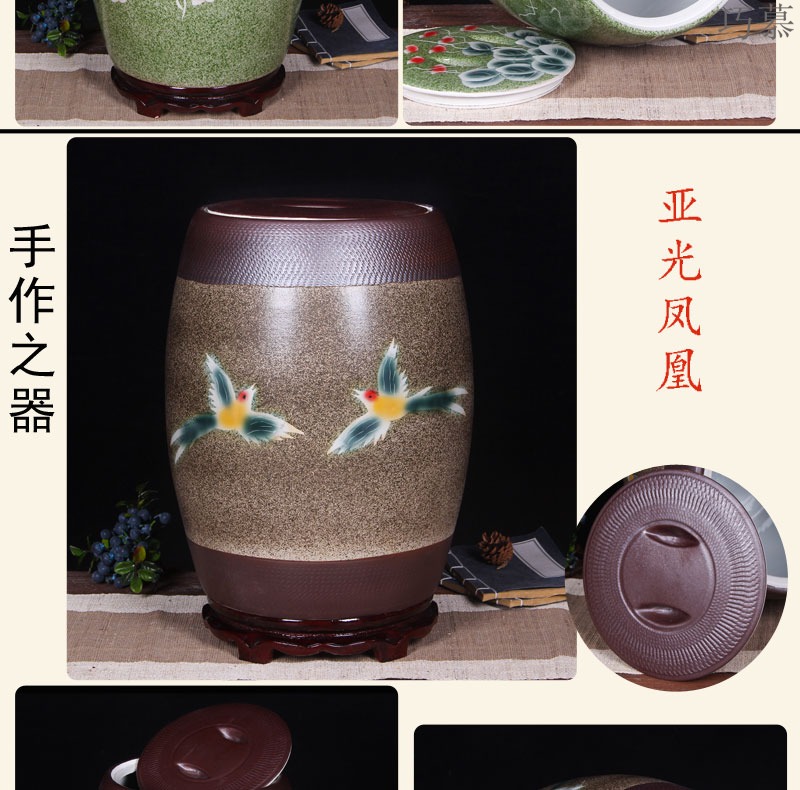 Qiao mu jingdezhen ceramic barrel ricer box 20 jins 30 jins home with cover seal storage tank is 50 kg oil cylinder to kitchen