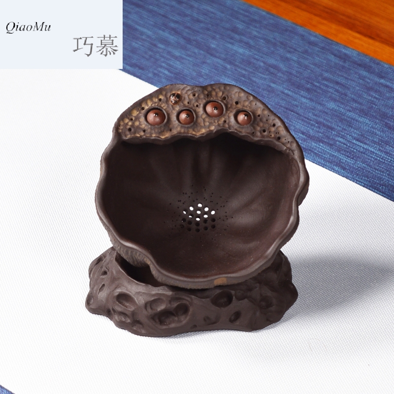 Qiao mu QD boutique yixing purple sand) manual lotus tea strainer filter kung fu tea tea set