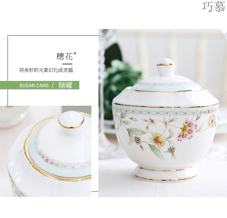 Qiao mu English afternoon tea tea set ipads porcelain dessert dish plate ceramic European - style home plate