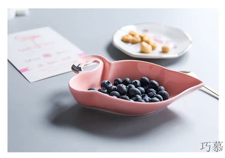 Qiao mu Nordic ins small wind see colour ceramic plate breakfast plate key jewelry receive plate product furnishing articles