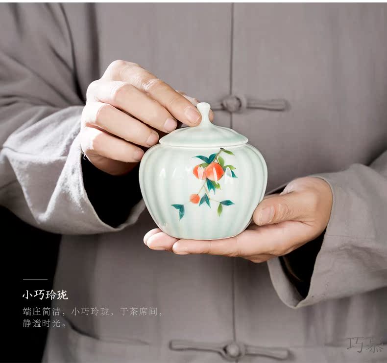 Qiao mu CMJ caddy fixings warehouse sealed storage storage POTS jingdezhen hand - made ceramic tea pu 'er tea can travel