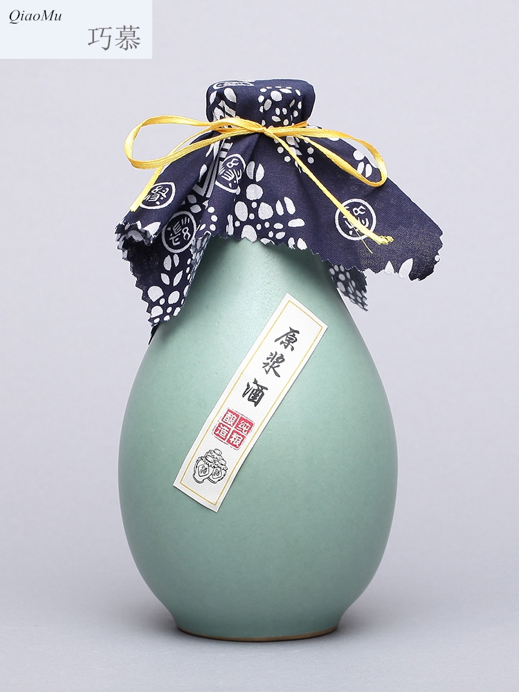 Qiao mu 1 kg bag in an empty bottle of liquor bottles mail ceramic flask store wine wine container seal earthenware