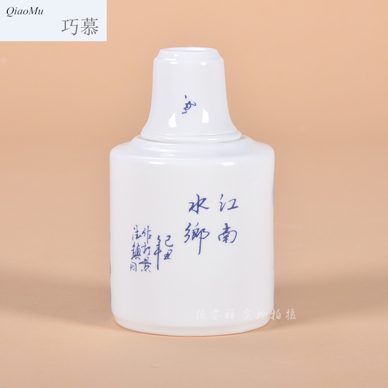 Qiao mu thin fetal ipads porcelain two temperature wine pot hot wine glasses blue and white porcelain of jingdezhen ceramics wine warm yellow rice wine