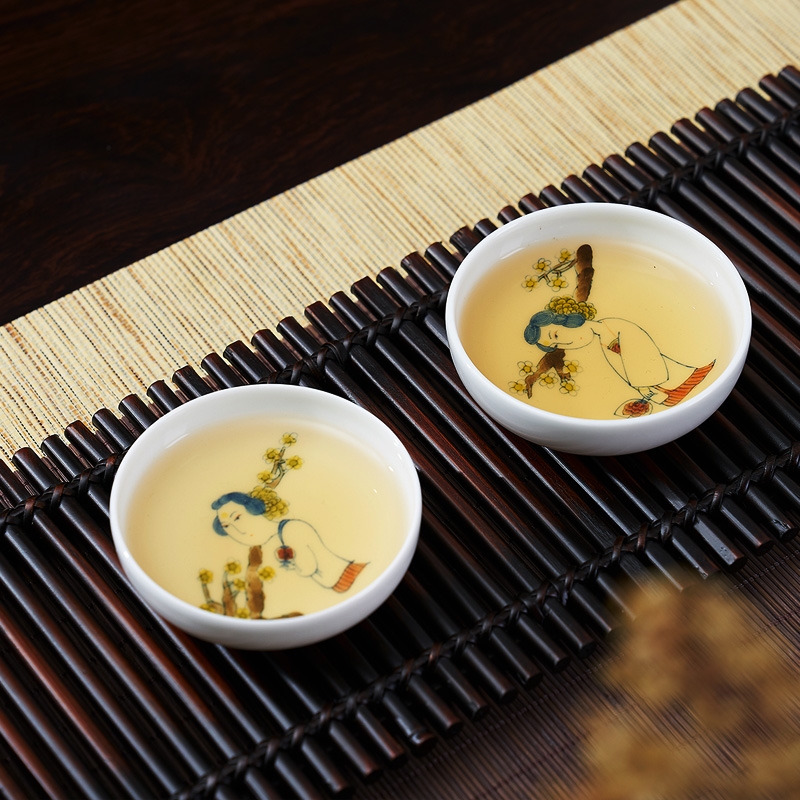 Qiao mu jingdezhen porcelain hand - made ceramic kung fu tea tea tea cup, small cup tea cups