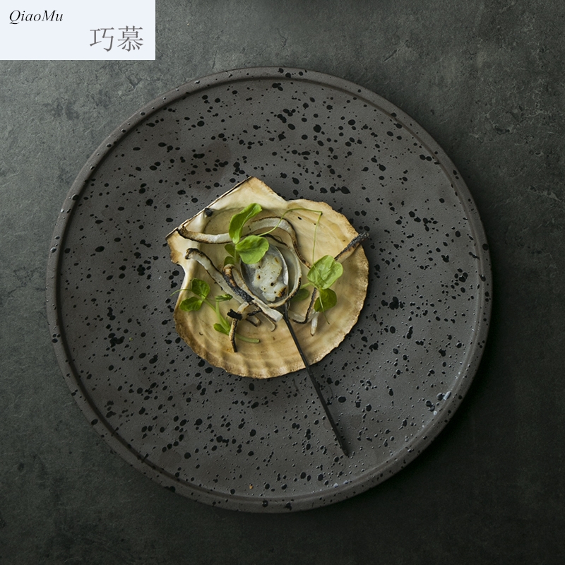 Qiao mu creative wu TaoXiaoPan ceramic colored tujia steak with fine TaoPan dish dish dish dish food dish fruit tray