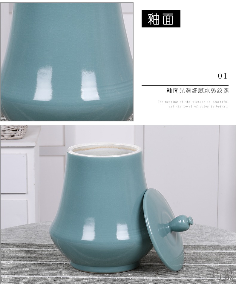 Qiao mu ceramics with cover barrel 20 jins of jingdezhen domestic large capacity storage tanks containing insect - resistant moistureproof flour boxes