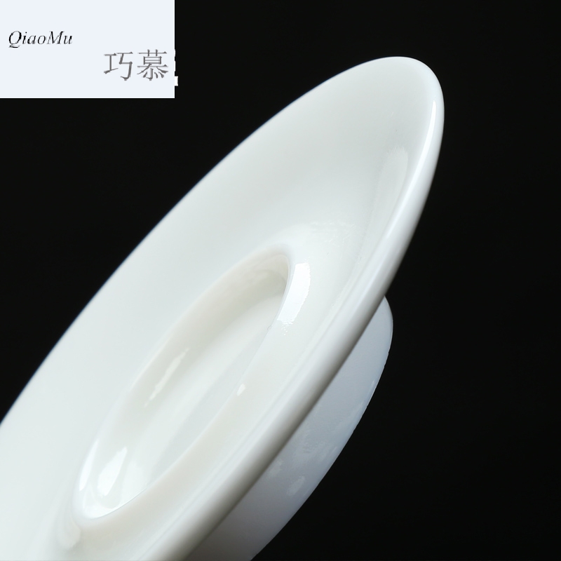 Qiao mu dehua traditional craft jade porcelain tureen upset don 't hot ceramic cups large operators can use tea bowl