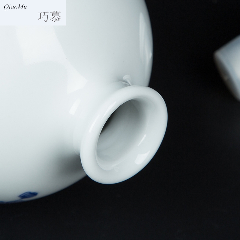 Qiao mu jingdezhen ceramic jars lotus mercifully bottle archaize home liquor liquor bottle empty flask 1 catty
