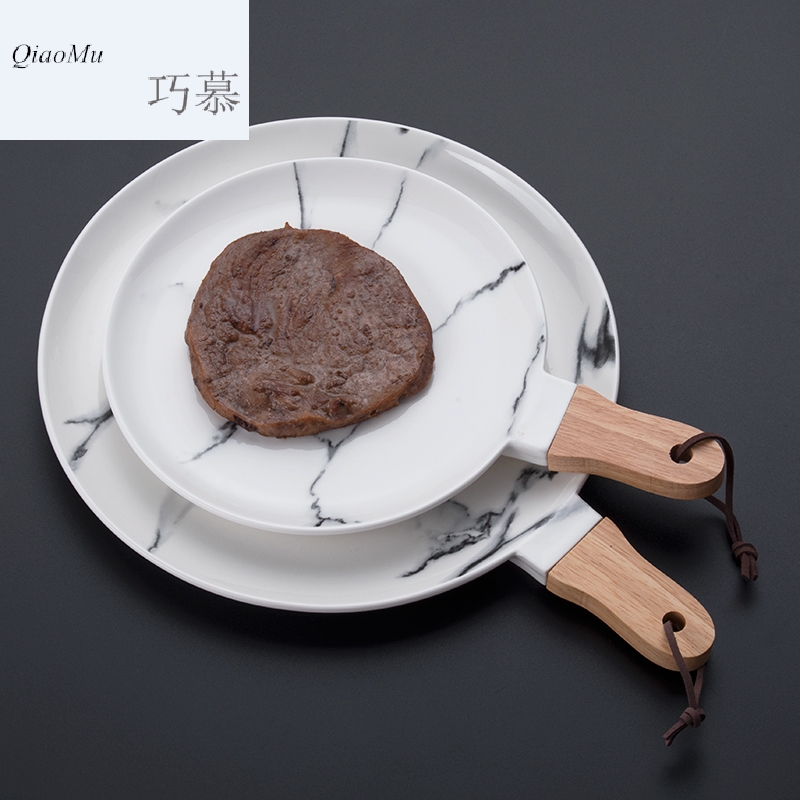 Qiao mu OC creative ceramics steak pan European fruit salad plate of western dessert plate plates disc