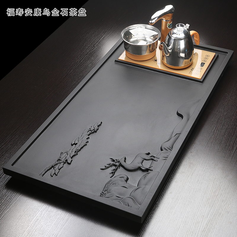 Longed for a whole piece of large - sized sharply opportunely stone tea tray automatic violet arenaceous household kung fu tea set a complete set of tea