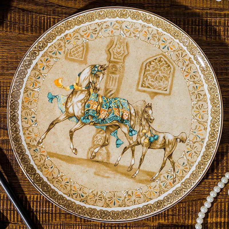 Qiao mu jingdezhen ceramic tableware suit dishes suit high - end set of pottery and porcelain bowl dish bowl chopsticks home in northern Europe
