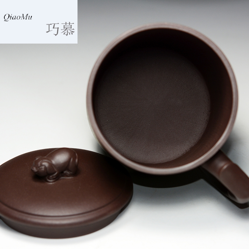 Qiao mu QD yixing purple sand cup cup filter bulkhead manual office cover cups cup blessing, a cup of water