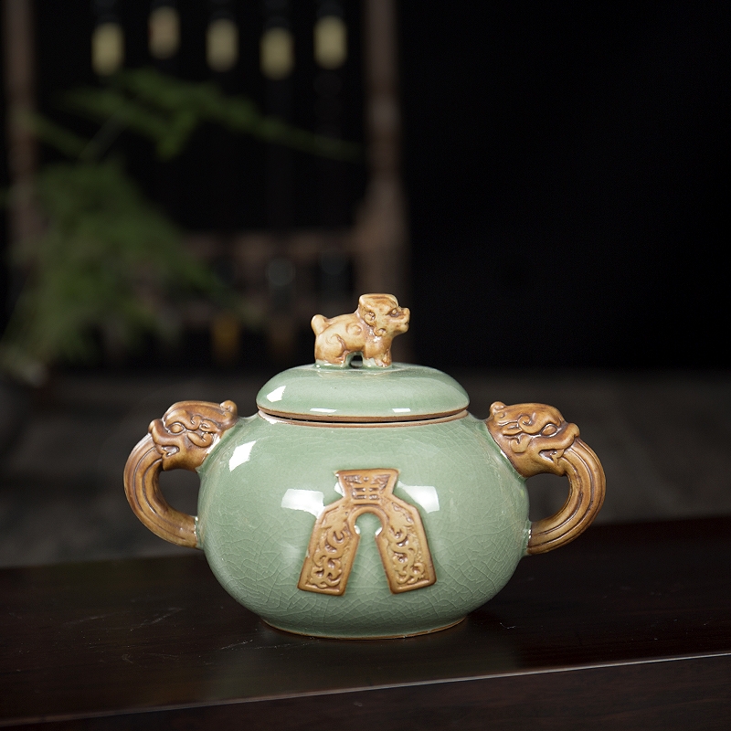 Longed for home opportunely moistureproof kung fu tea caddy fixings ceramics seal storage tanks creative red green tea packaging