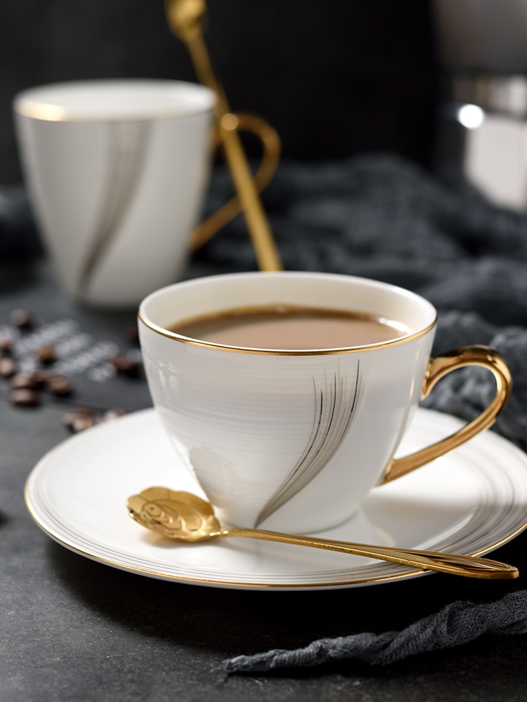 Qiao mu Nordic move coffee cups and saucers manual paint mark cup ipads porcelain ceramic cup tea tea service contracted