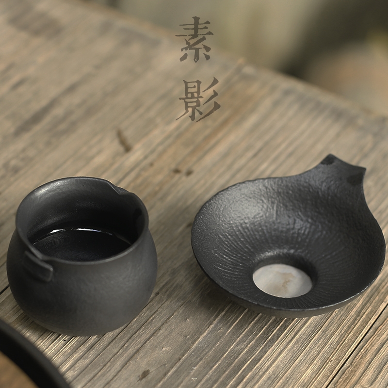 Black pottery filter ceramic) kung fu qiao mu Black zen tea filters