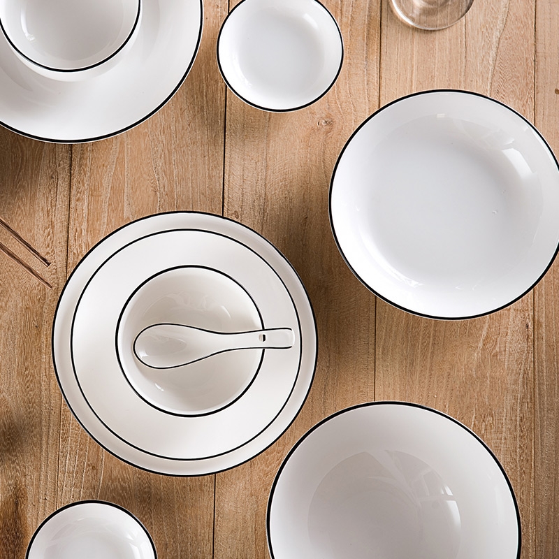 Qiao mu MLJ dishes suit household ceramic bowls of contracted dishes combine rice bowls ipads plate combination dishes