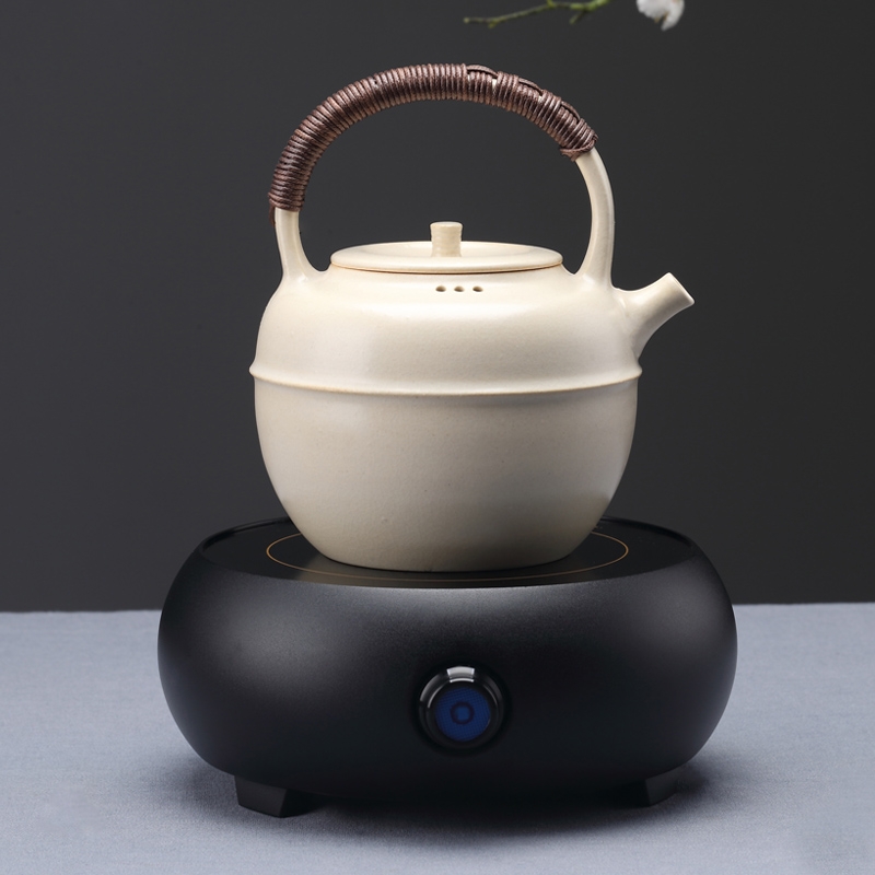 Qiao mu jingdezhen TaoMingTang plant ash glazed pottery pot of boiled tea creative large girder pot kettle white clay