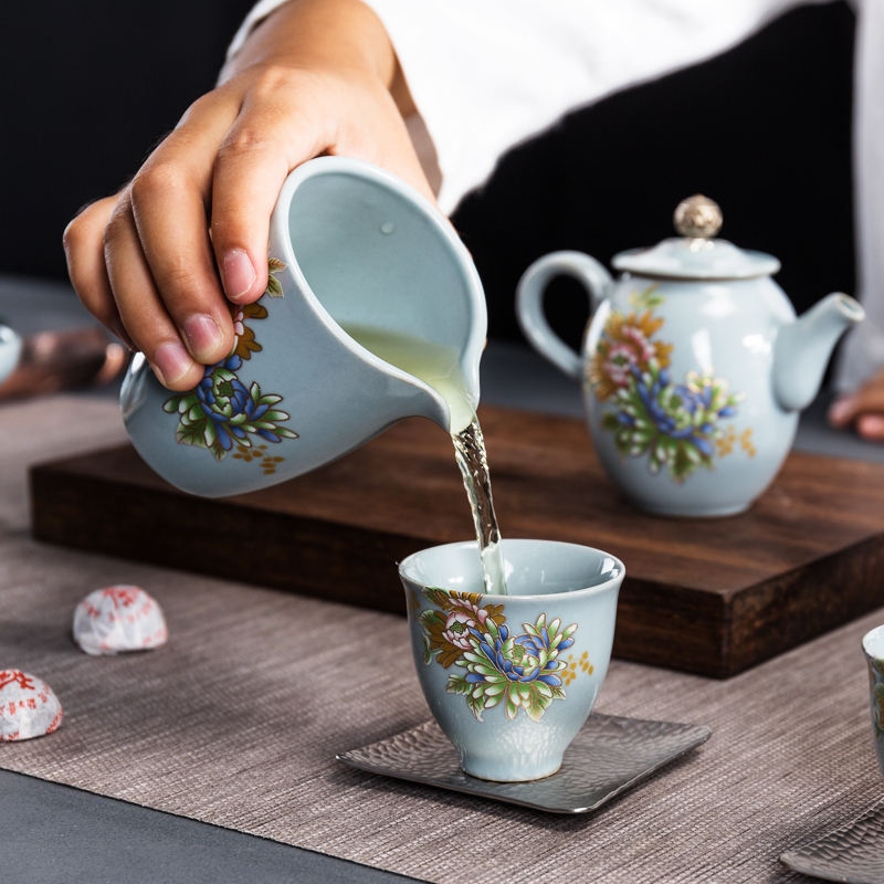 Longed for home opportunely on elder brother up kung fu tea set a complete set of ceramic tea cup lid to use European tea set gift box