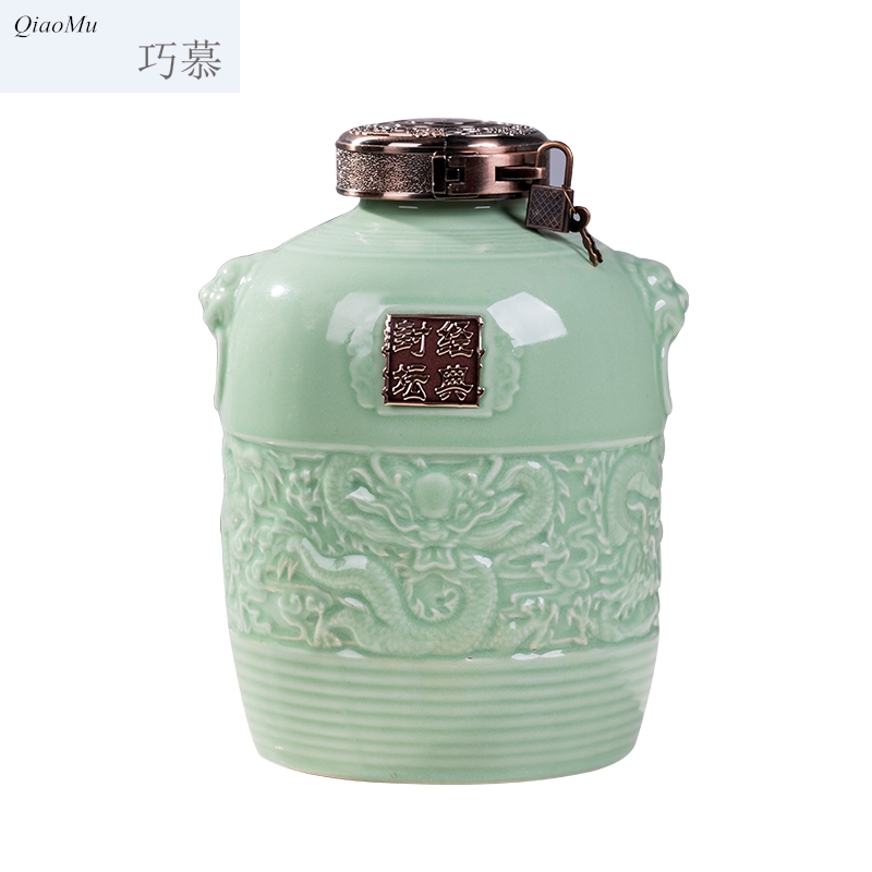 Qiao mu jingdezhen ceramic seal jars with bottle wine bottle wine 1 kg white wine wine wine wine with a gift