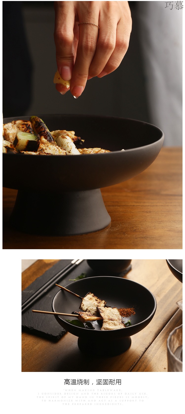 Qiao mu DY creative Japanese ceramics high dish home snack dish restaurant dish pastry dishes dessert dish bowl