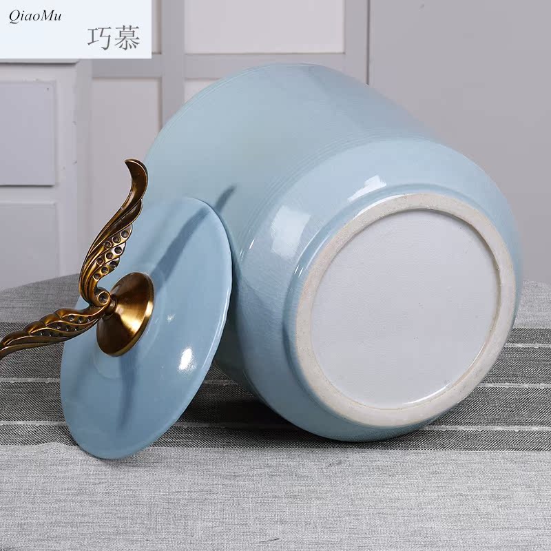 Longed for jingdezhen ceramic with cover Kim 'moom' means' home opportunely ricer box sealed barrel storage tank caddy fixings cylinder jars cylinder