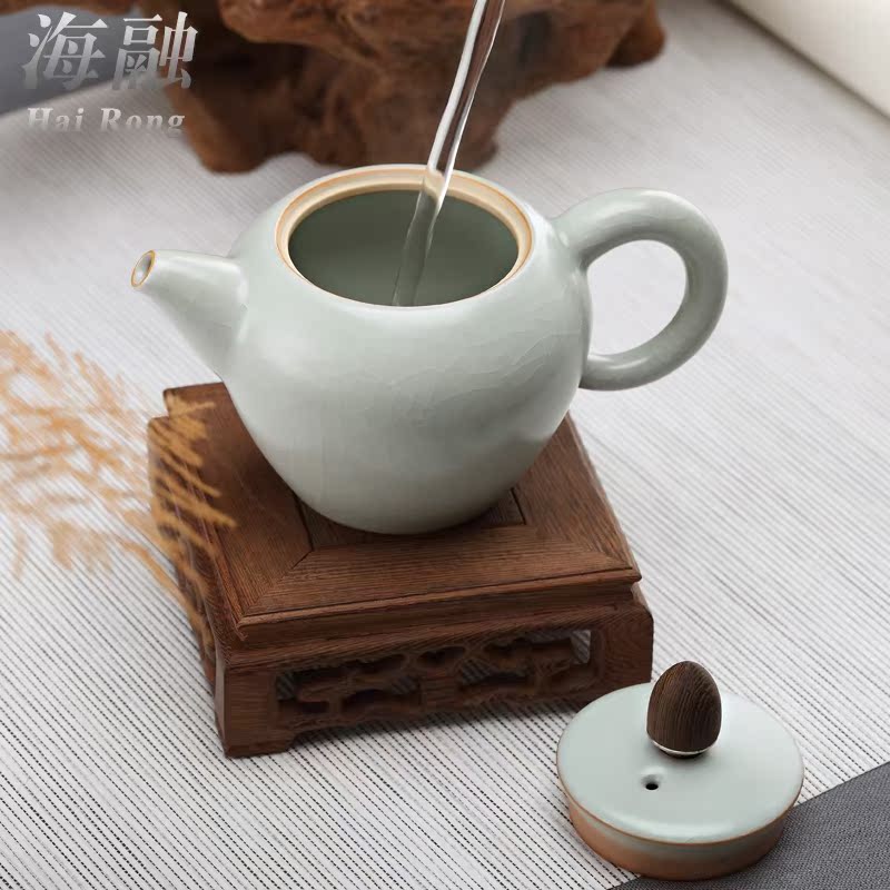 Qiao mu Taiwan FengZi your up teapot noggin kung fu tea set a pot of two cups of checking ceramic cups of a complete set of
