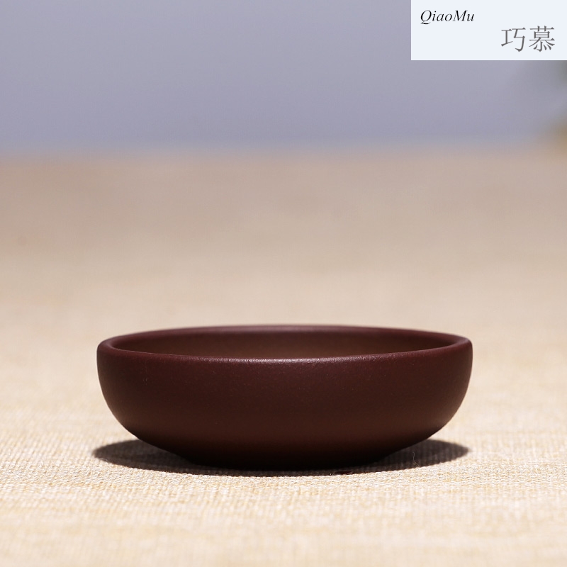 Qiao mu, yixing purple sand sample tea cup pure manual kung fu tea cups, small single master cup bowl individual cup