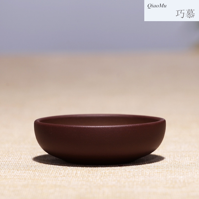 Qiao mu, yixing purple sand sample tea cup pure manual kung fu tea cups, small single master cup bowl individual cup