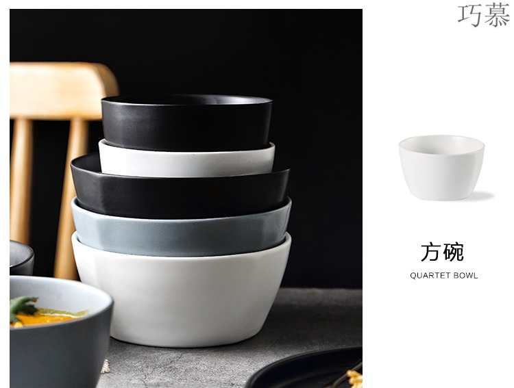 Qiao mu northern wind ceramic dish dishes suit by by 2/4/6 people contracted creative combination of household ins tableware couples to use